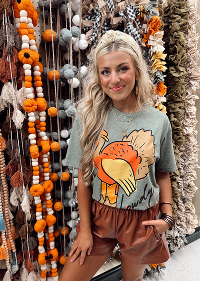 Forest Green Howdy Turkey Graphic Tee