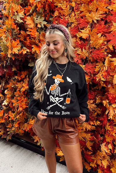 Black Here For The Boos Graphic Sweatshirt