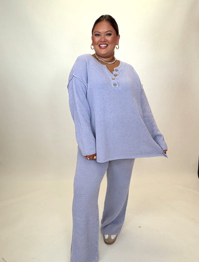 Lilac Oversized Pullover and Wide Leg Pant Set