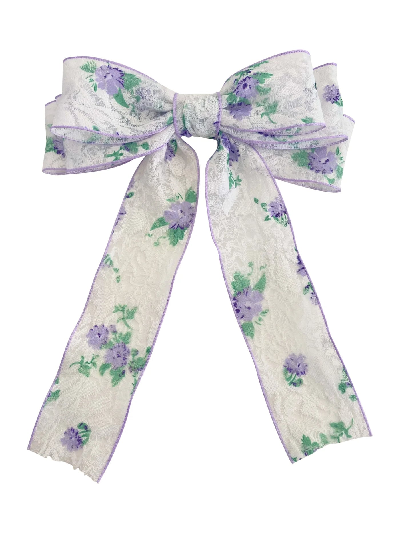 Gemelli Lilac Floral Hair Bow