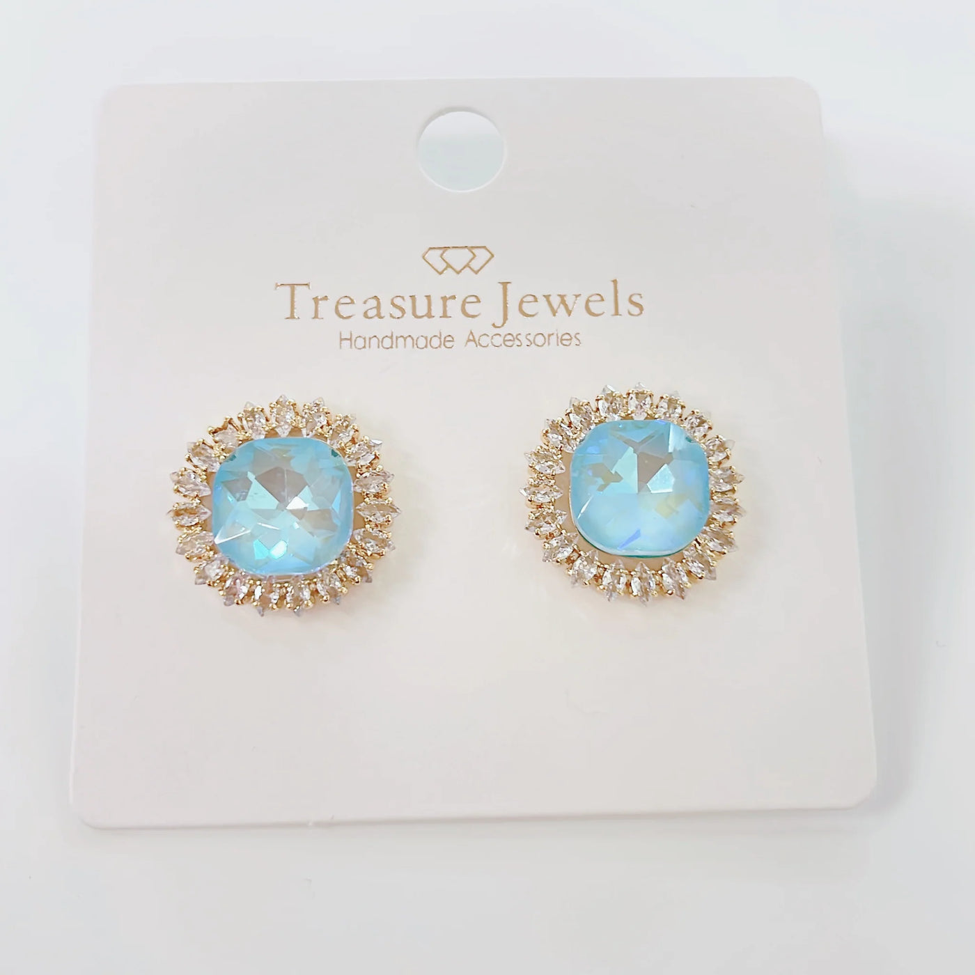 Treasure Jewels Light Blue Radiance Stud Earrings