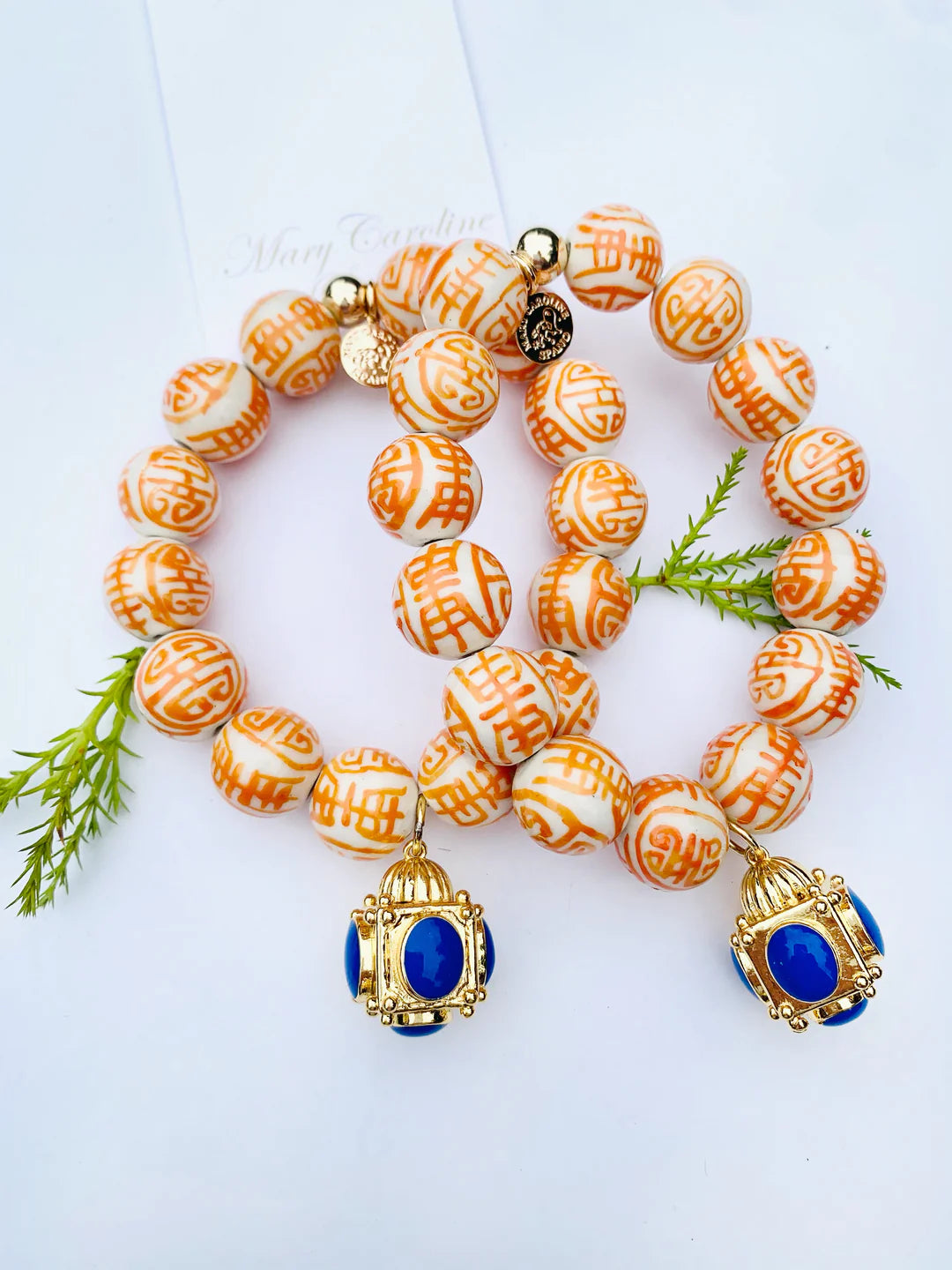 Mary Caroline Spano Designs Orange Chinoiserie Light of The World Bracelet