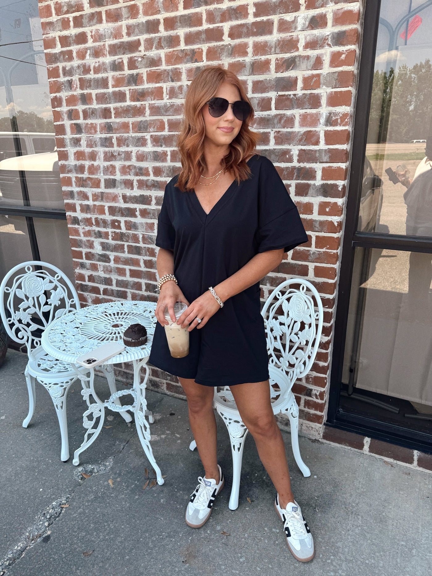 Black Reversible Scoop/V-Neck Comfy Romper