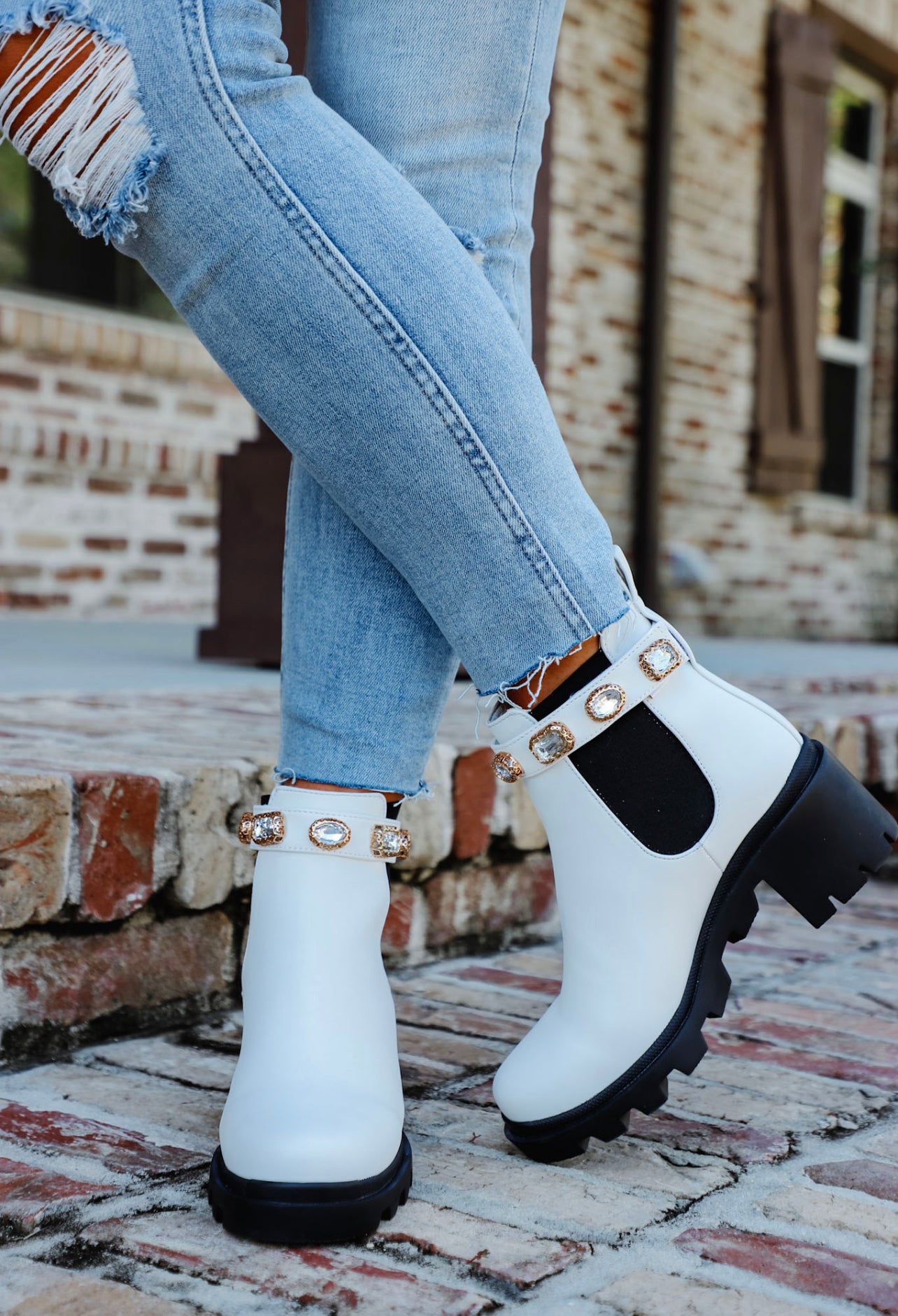 Steve Madden White Amulet Boots