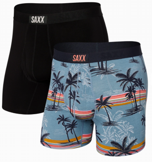 SAXX Ultra Boxer Brief 2PK -Beach Vibe Stripe/Black