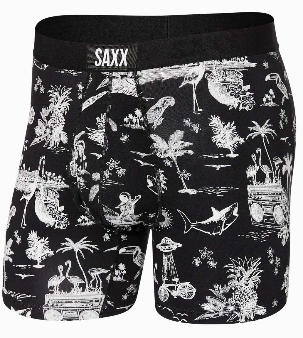 SAXX Ultra Boxer Brief - Black Astro Surf And Turf