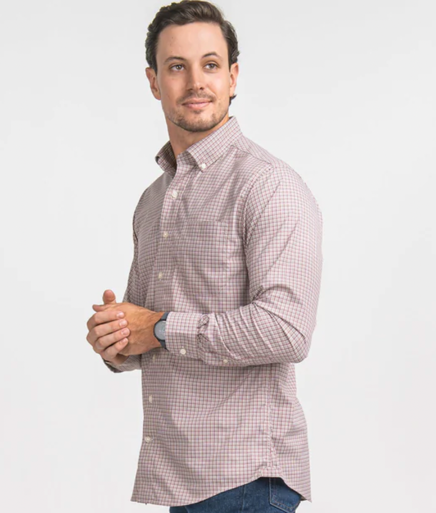 Southern Shirt Men's LS Button Down - Oxen Red Five Points Check