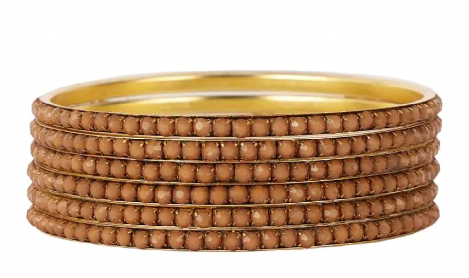 BuDhaGirl Devi Caramel Bangle Bracelets - Set of 6