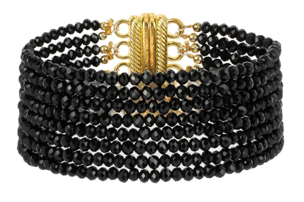 BudhaGirl Meghan 5 Strand Crystal Bracelet - Black