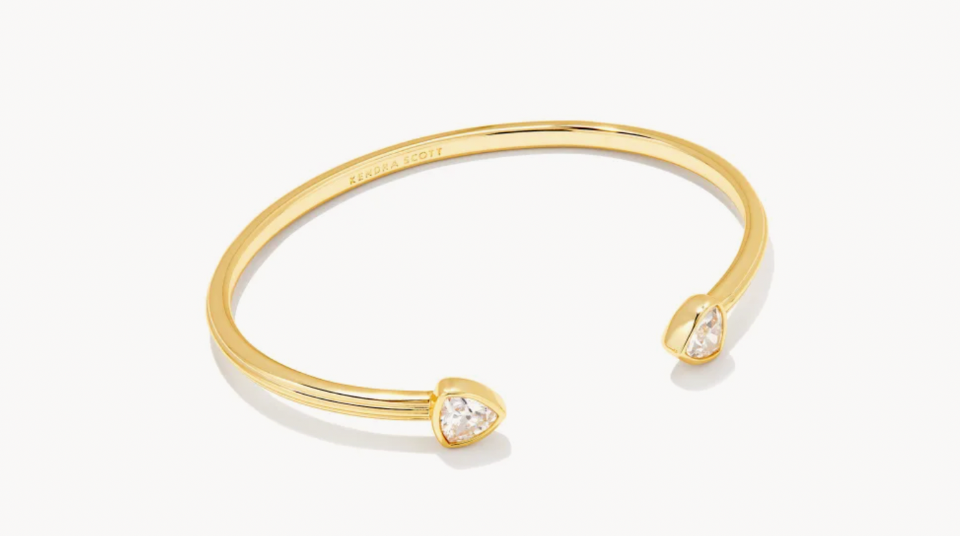 Kendra Scott Arden Gold Cuff Bracelet in White Crystal