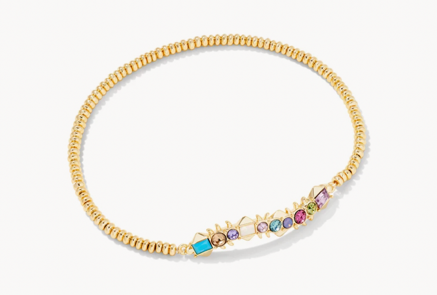 Kendra Scott Devin Gold Crystal Stretch Bracelet in Pastel Mix