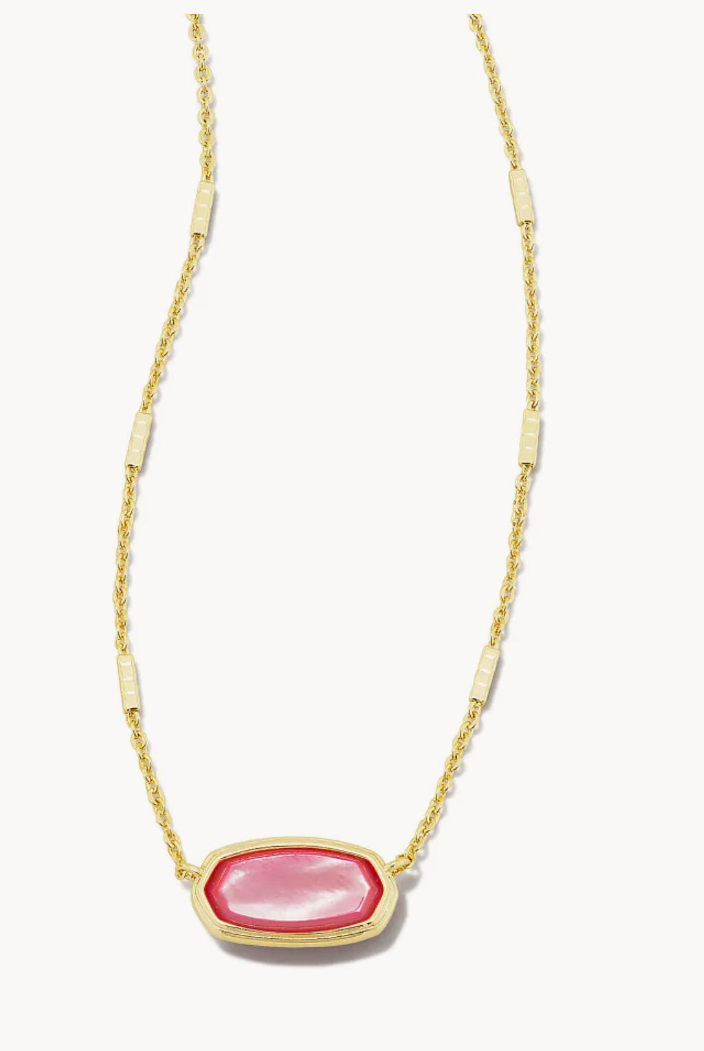 Kendra Scott Framed Elisa Gold Short Pendant Necklace in Peony Mother-of-Pearl