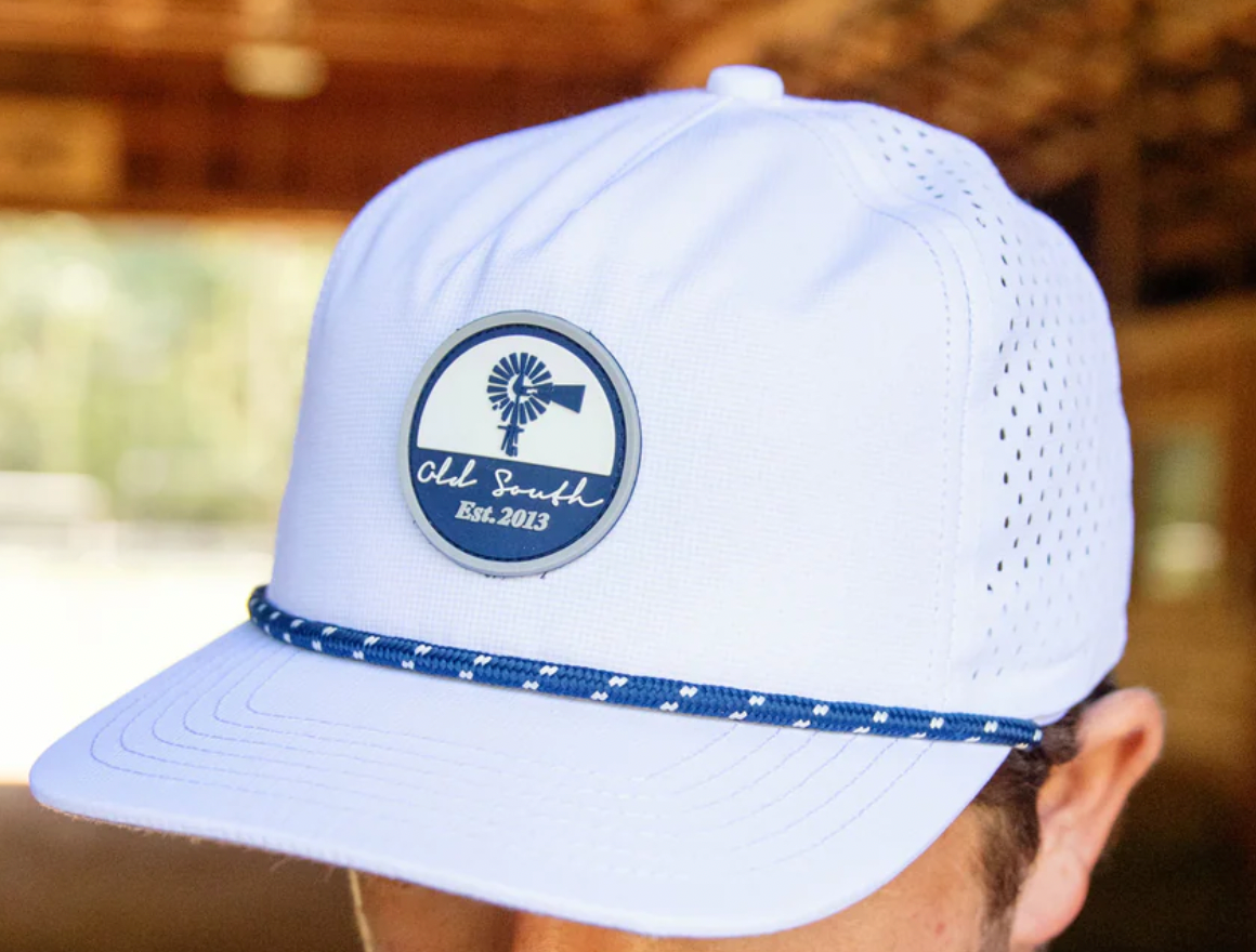 Old South Apparel Hydro Hat in Classic Circle Patch White
