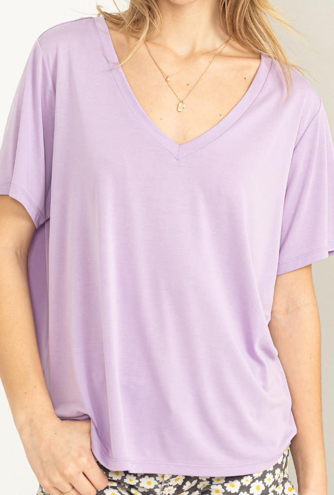 Taro Basic Baby Soft V-Neck Tee