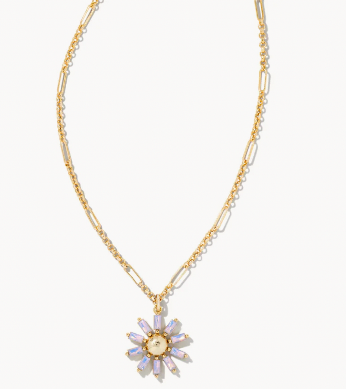Kendra Scott Madison Daisy Gold Necklace in Pink Opal Crystal
