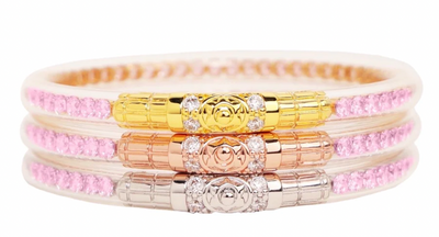 BuDhaGirl Three Queens All Weather Bangles - Petal Pink