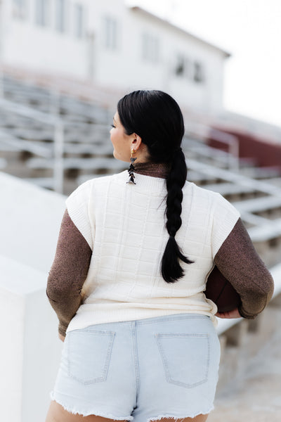Cable Knit Slouchy Sweater Vest