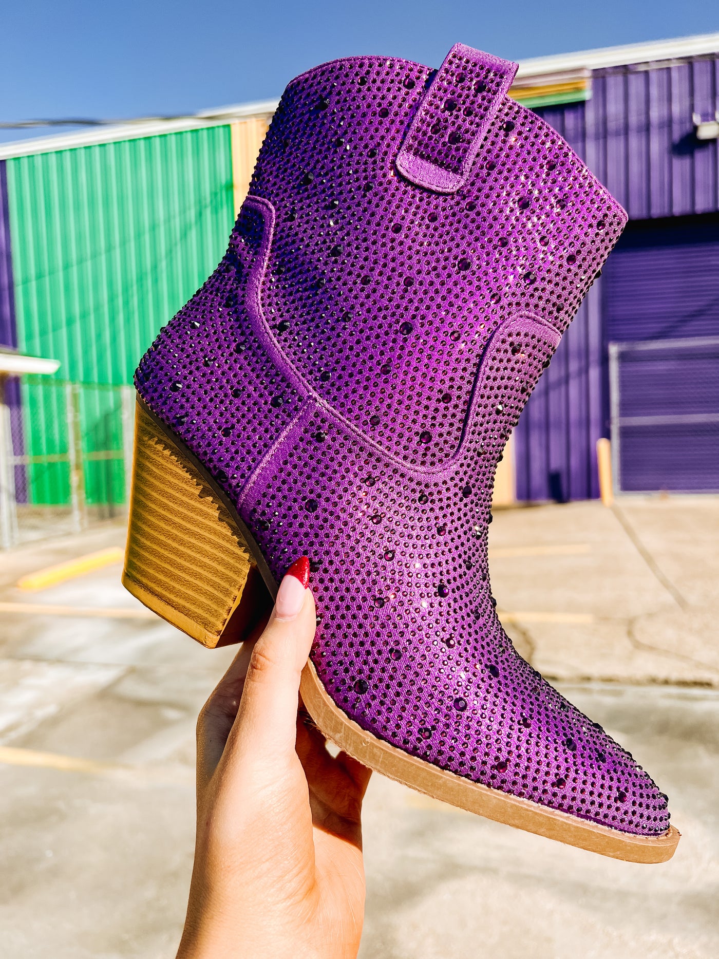 Purple Rhinestone Cowgirl Boot