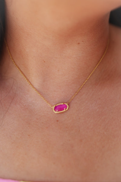 Kendra Scott Elisa Gold Pendant Necklace in Azalea Illusion
