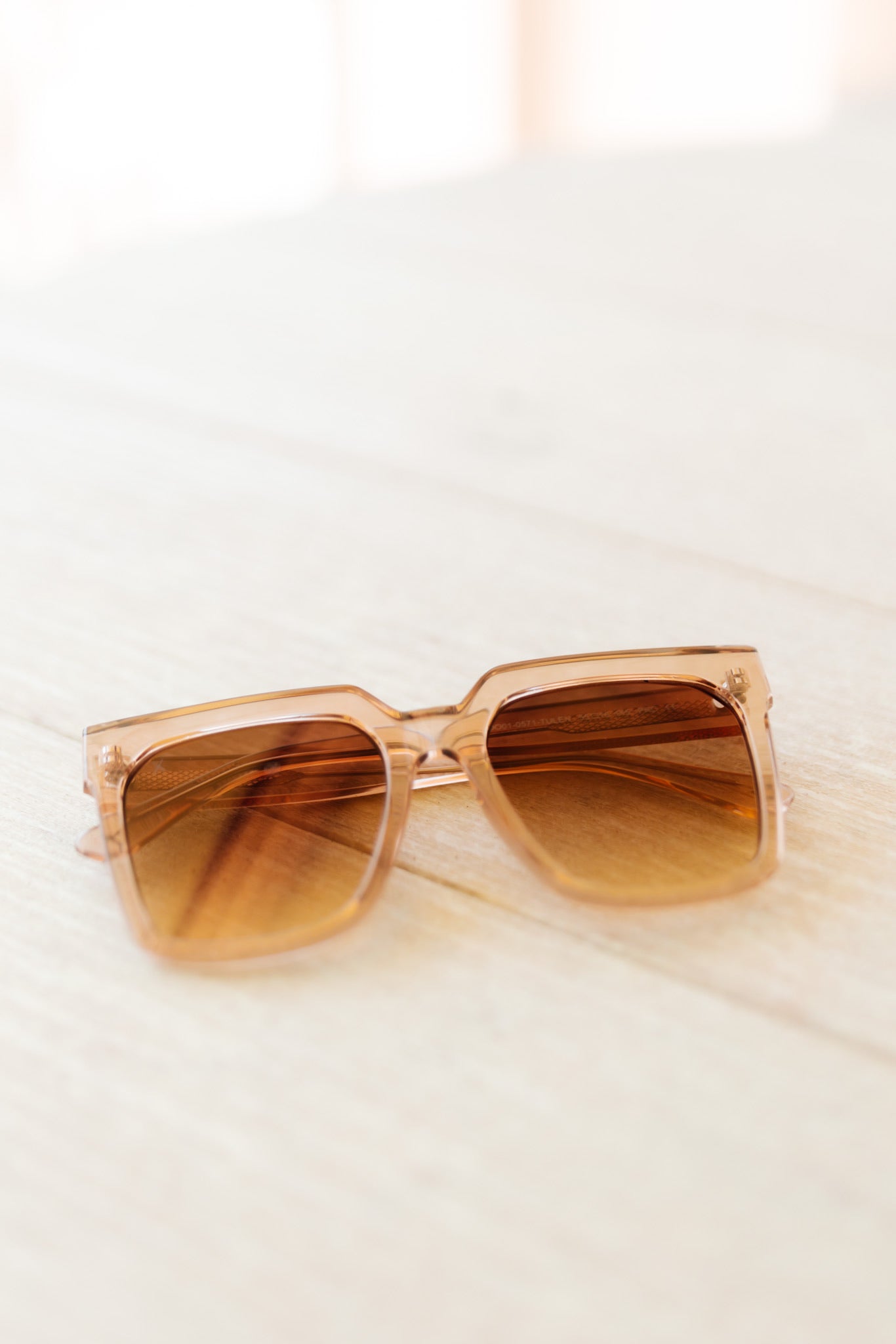 Dime Eyewear Topanga Translucent Light Brown Frame and Gradient Flash Sunglasses