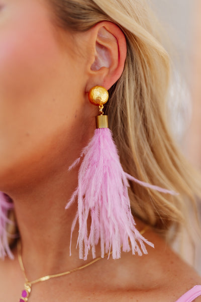 Virtue Jewelry Hammered Dome Post With Feather Drop Earrings