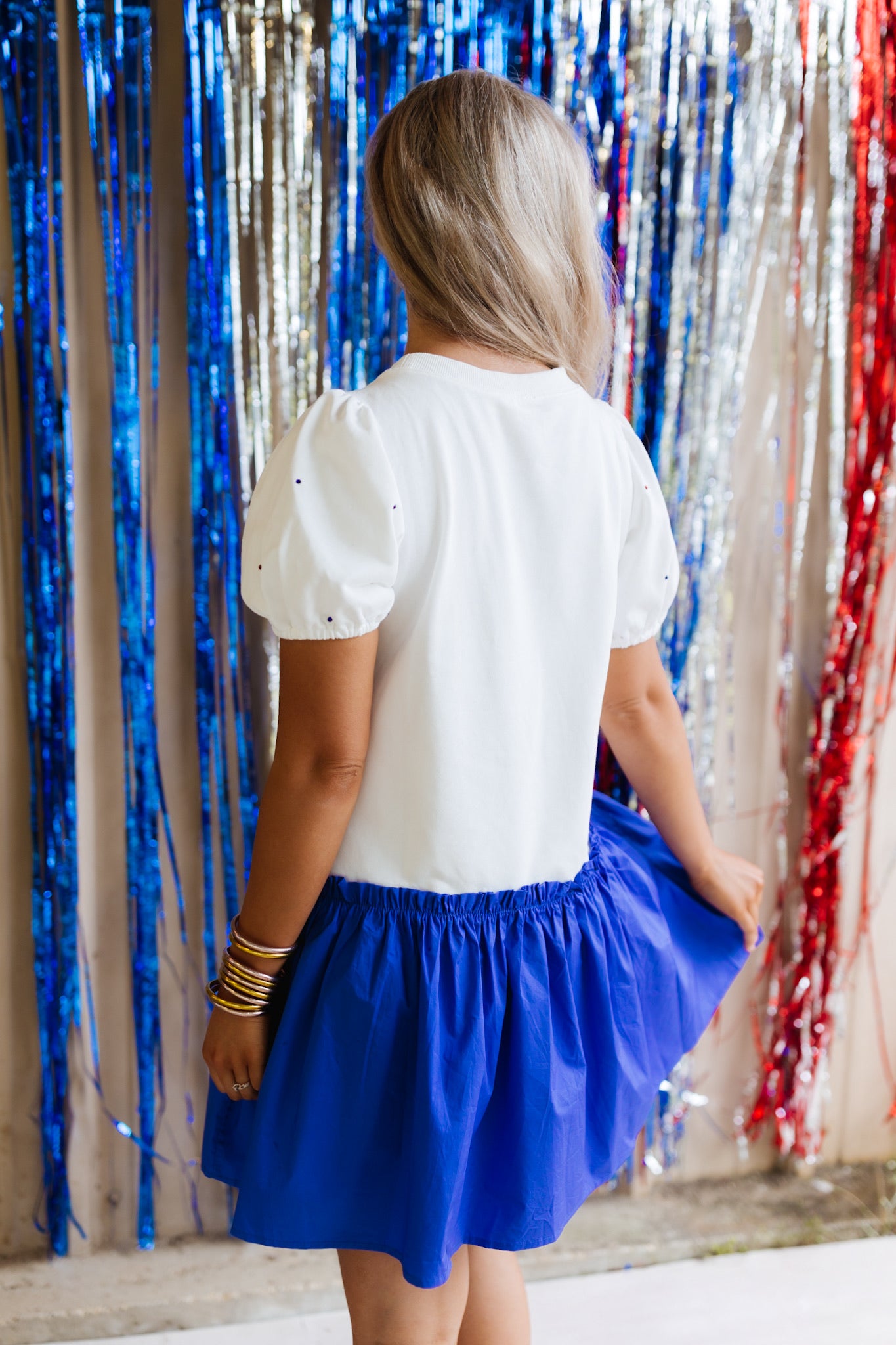 Red White and Blue 'Born To Sparkle' Dress