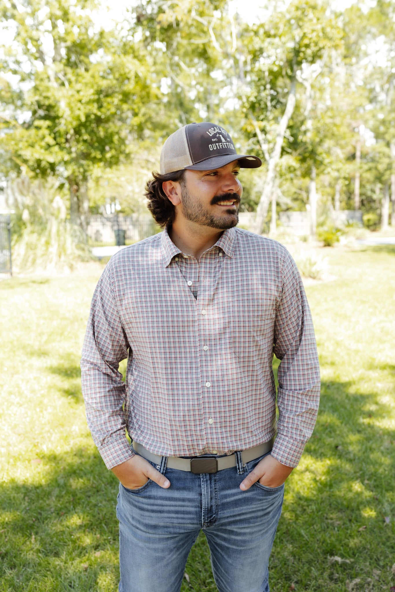 Southern Shirt Men's LS Button Down - Red Coal Samford Check