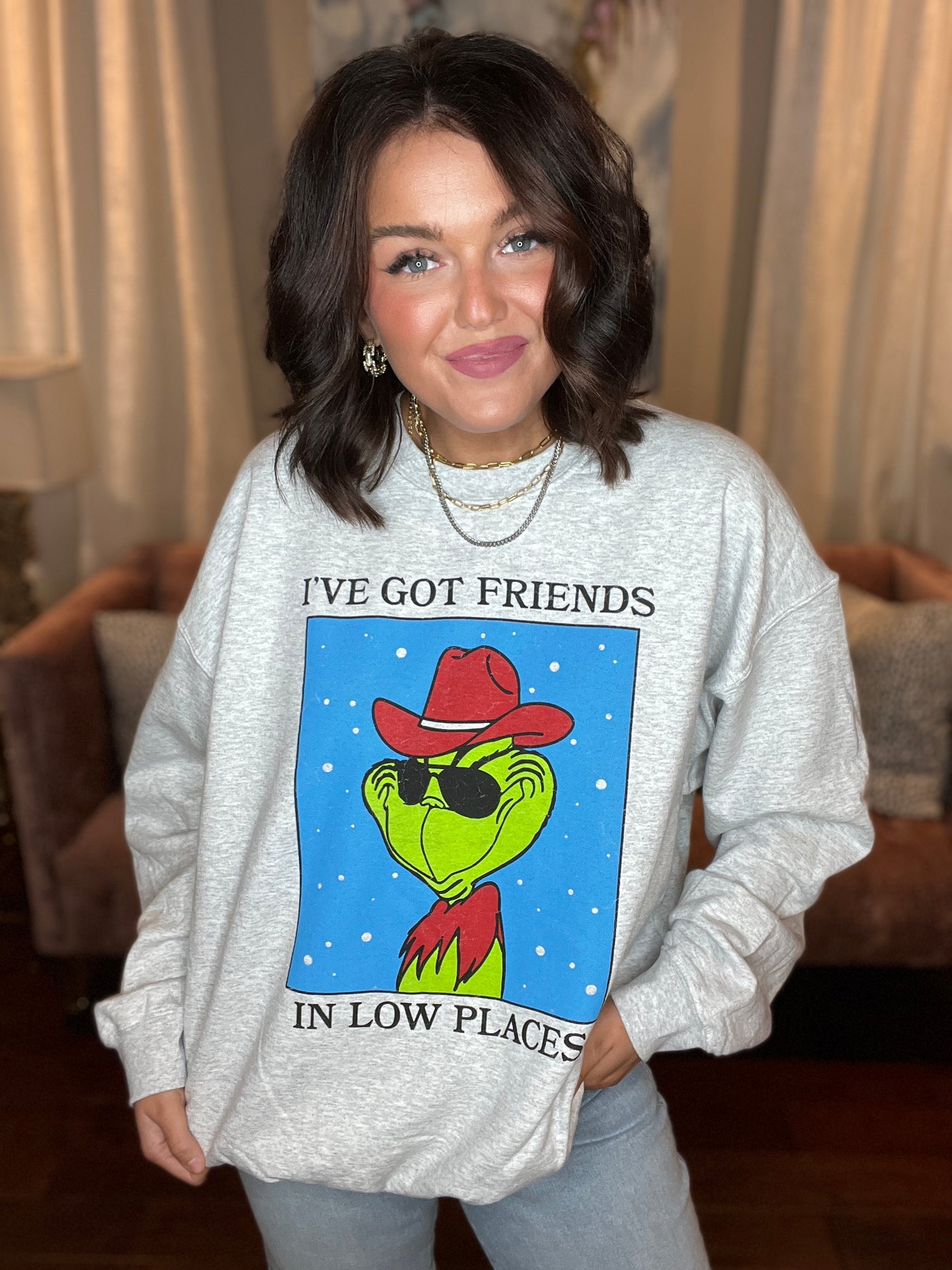 Grinch Friends in Low Places Graphic Sweatshirt