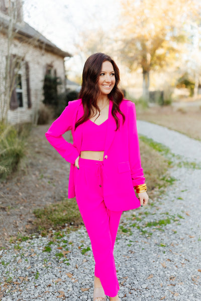 Magenta Three Piece Suit Set