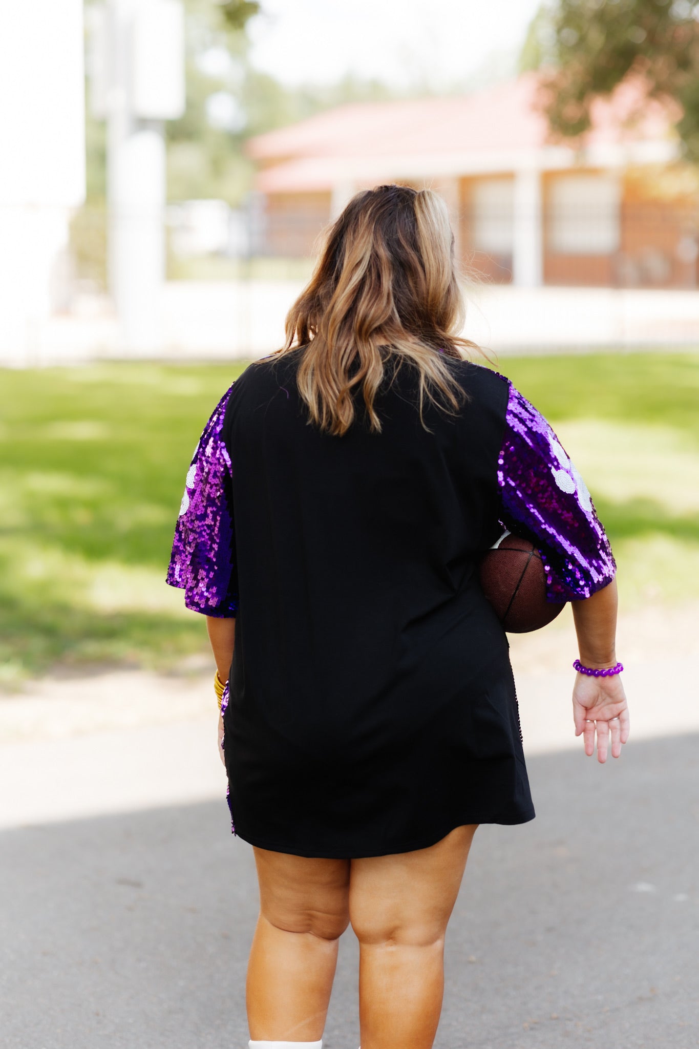 Purple Sequin Easy Tiger Shirt Dress