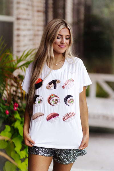 Queen of Sparkles White Sushi Tee