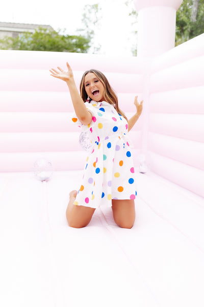 Multicolor Polka Dot Skater Dress