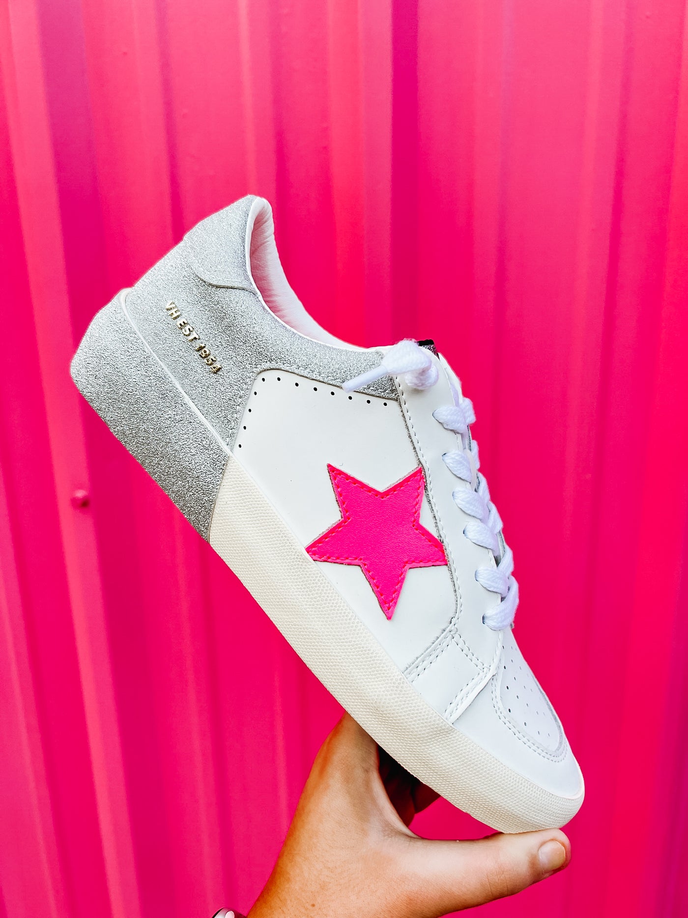 Vintage Havana Refresh Sneakers in Pink Silver Glitter