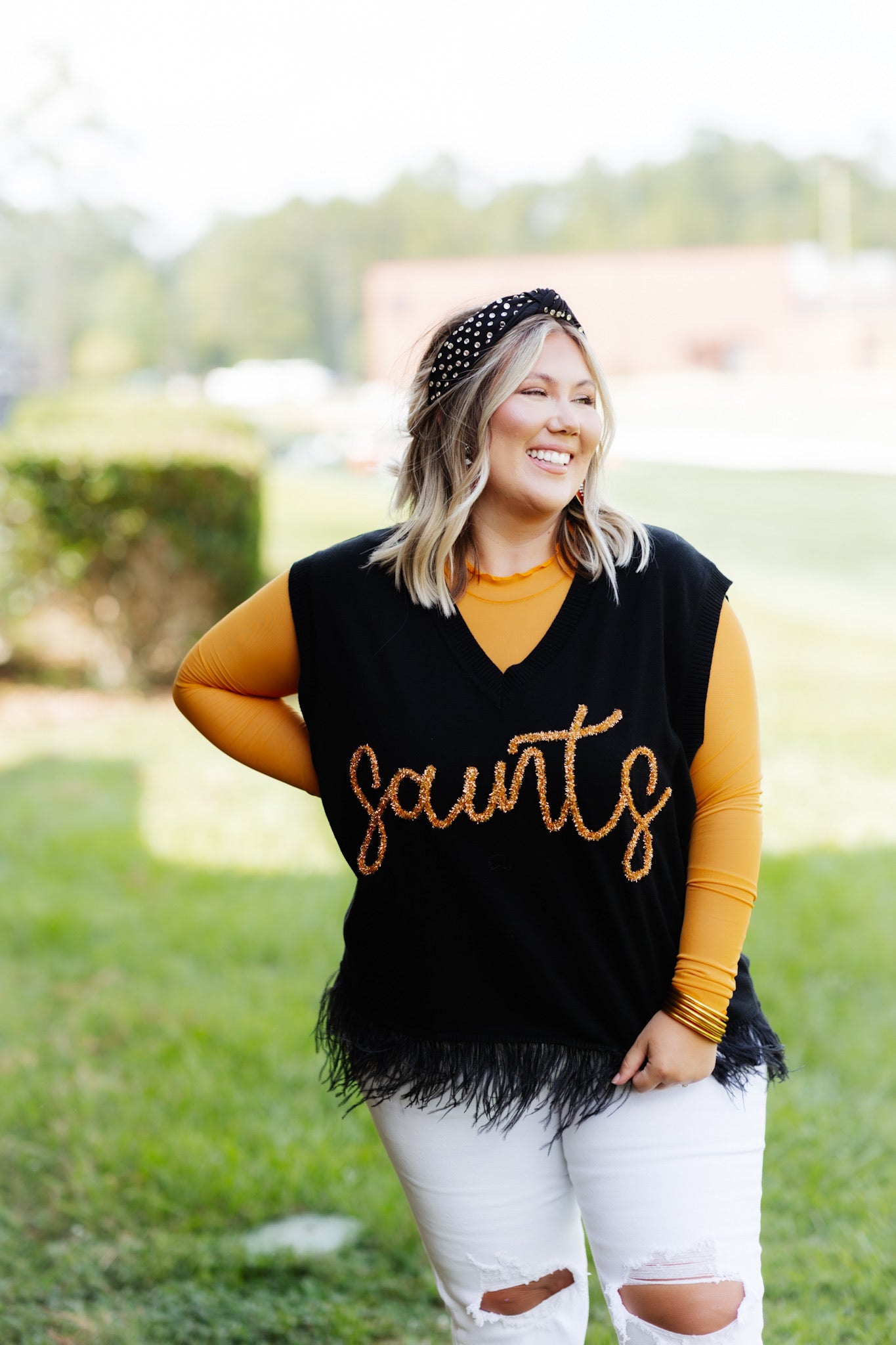 Queen of Sparkles Saints Feather Sweater Tank