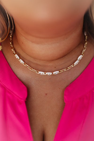 Kendra Scott Bailey Gold Chain Necklace in White Mix