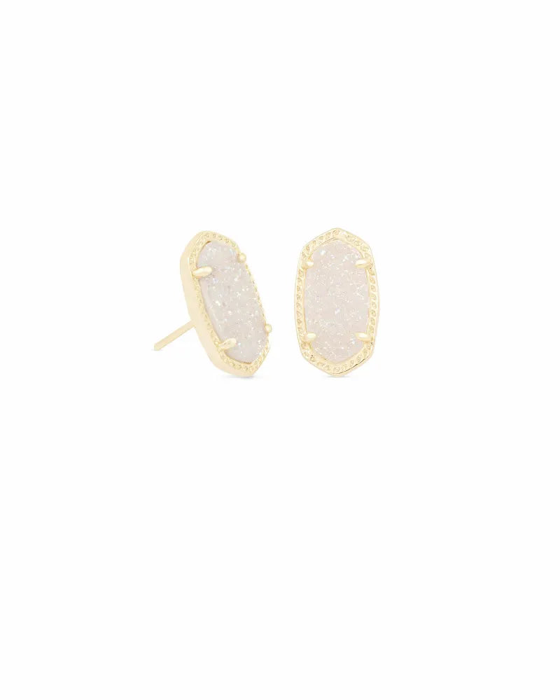 Kendra Scott Ellie Gold Studs in Iridescent Drusy