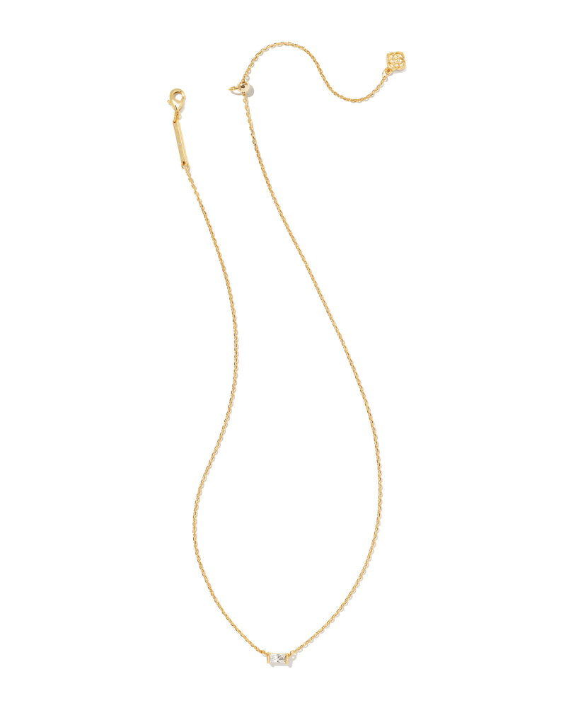 Kendra Scott Juliette Pendant Gold Necklace in White Crystal